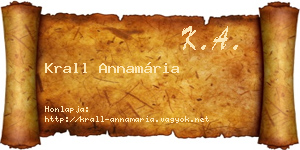 Krall Annamária névjegykártya
